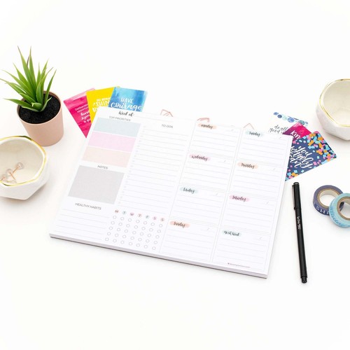 Bloom Daily Planners Planning Pad 8.5x11 Lista de tareas semanales y planificador, pastel - Imagen 15 de 17