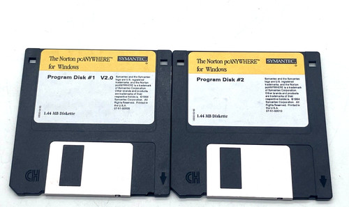 The Norton pcANYWHERE version 2.0 for Win 95 & NT 2 Disks 1994