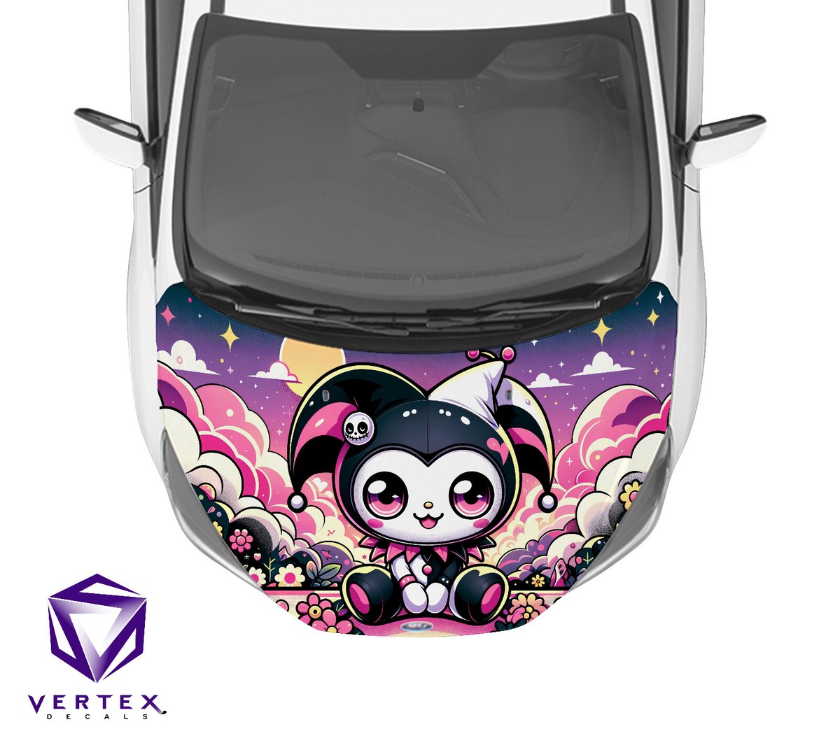 Kuromi Jester My Melody Hood Wrap Weatherproof Vinyl Decal 50X60 1