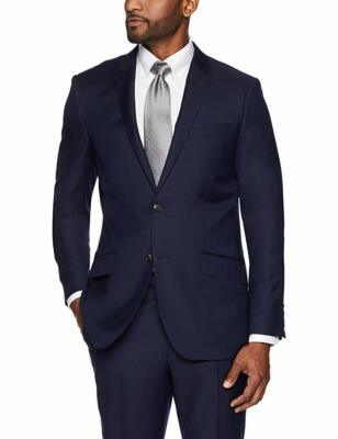 <美品>TAGLIATORE ネイビーsuper110's ウールジャケット46 Buttoned Down Men's Slim Fit Super 110 Italian Wool Suit Jacket