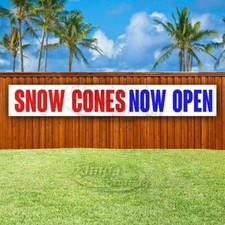SNOW CONES NOW OPEN Advertising Vinyl Banner Flag Sign LARGE HUGE XXL SIZE