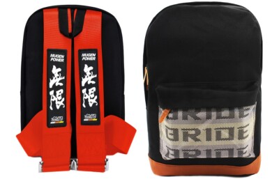JDM BRIDE BACKPACK RED MUGEN RACING HARNESS ADJUSTABLE SHOULDER STRAP