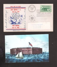 U.S. Postal Cover - First Day - Fort Sumter, S.C.  - 1961 - Signed