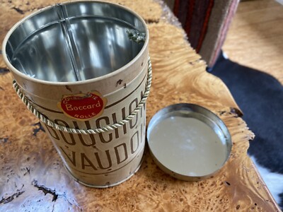 Vintage Bouchons Vaudous Tin Canister EMPTY Beautiful Condition!