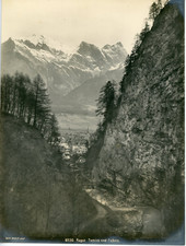Switzerland, Ragaz, Tamina und Falknis Vintage Albumen Print, Albumen Print 1