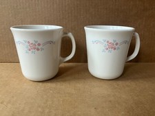 Corning Corelle English Breakfast Pink Rose Floral Mugs (x2), USA - 19 & 29