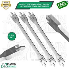 3 Pcs Bracket Positioning Height Gauge 6" Orthodontic Dental Instruments Set