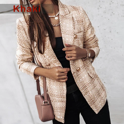 Women's Slim Blazer Formal OL Work Jacket Long Sleeve Outwear Suit Coat Tops - Bild 14 von 21