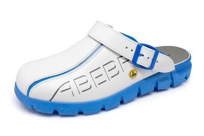 ABEBA ESD-Berufsschuh Dynamic Clog Arbeitschuh weiß/ blau Größe 45