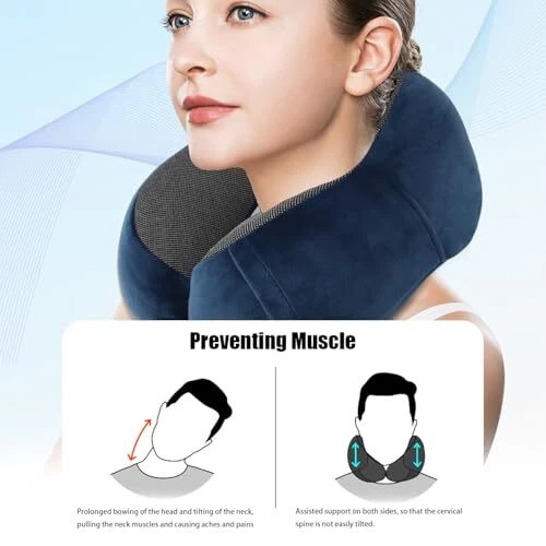 Travel Pillow,Neck Pillow for Travel,Memory Foam Neck Pillow, Head Support