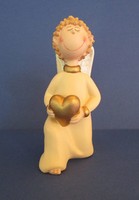 Schutzengel Engel - Junge Kniend Mit Herz Creme 11,5 Cm Von Gilde Handwerk Neu