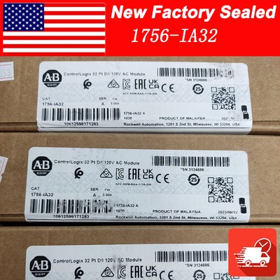 New Factory Sealed 1756-IA32 AB ControlLogix 32 PT D/I 120V AC Module