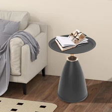 Round Side Table 10kg/22.05lbs Side Table for Small Space Modern Couch End Table