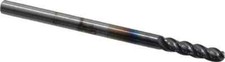 Kennametal 4067292 Carbide Ball End Mill: 1/8" Dia, 0.5" LOC, 4 Flute, 38 Helix