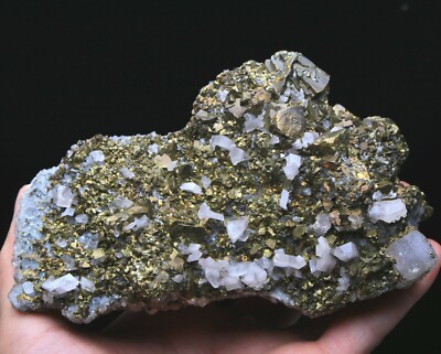 600g New Find NATURA Rare Discovered natural Calcite + Pyrite Specimen /China