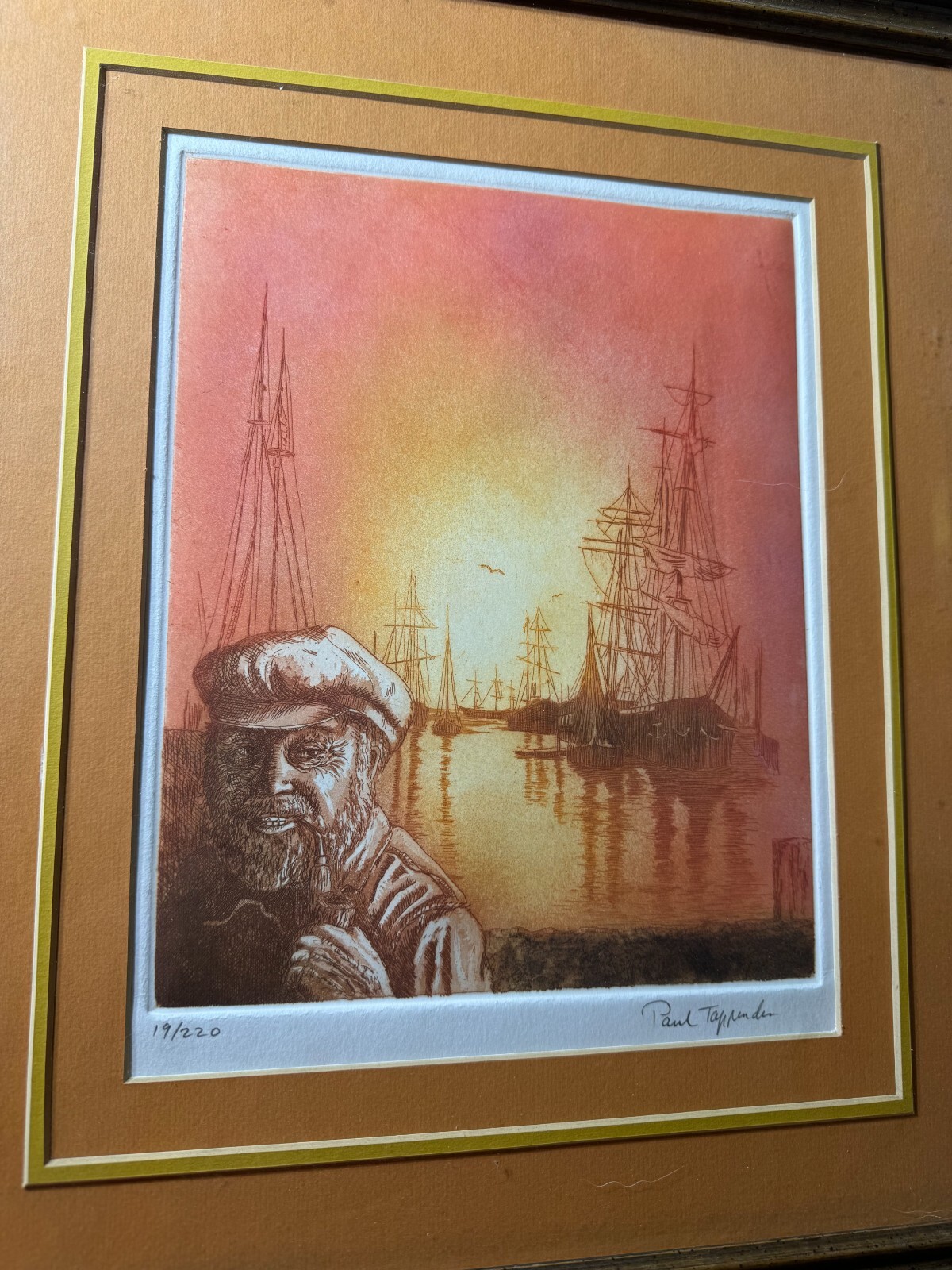 Paul Tappenden (1947 - 2021) "Sailor And Ship" Etching 14/220 - Signed/Framed