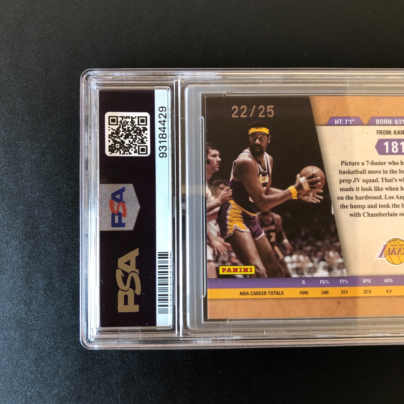 Wilt Chamberlain 2010-11 Panini Gold Standard #181 Platinum Gold /25 PSA 8  view 7
