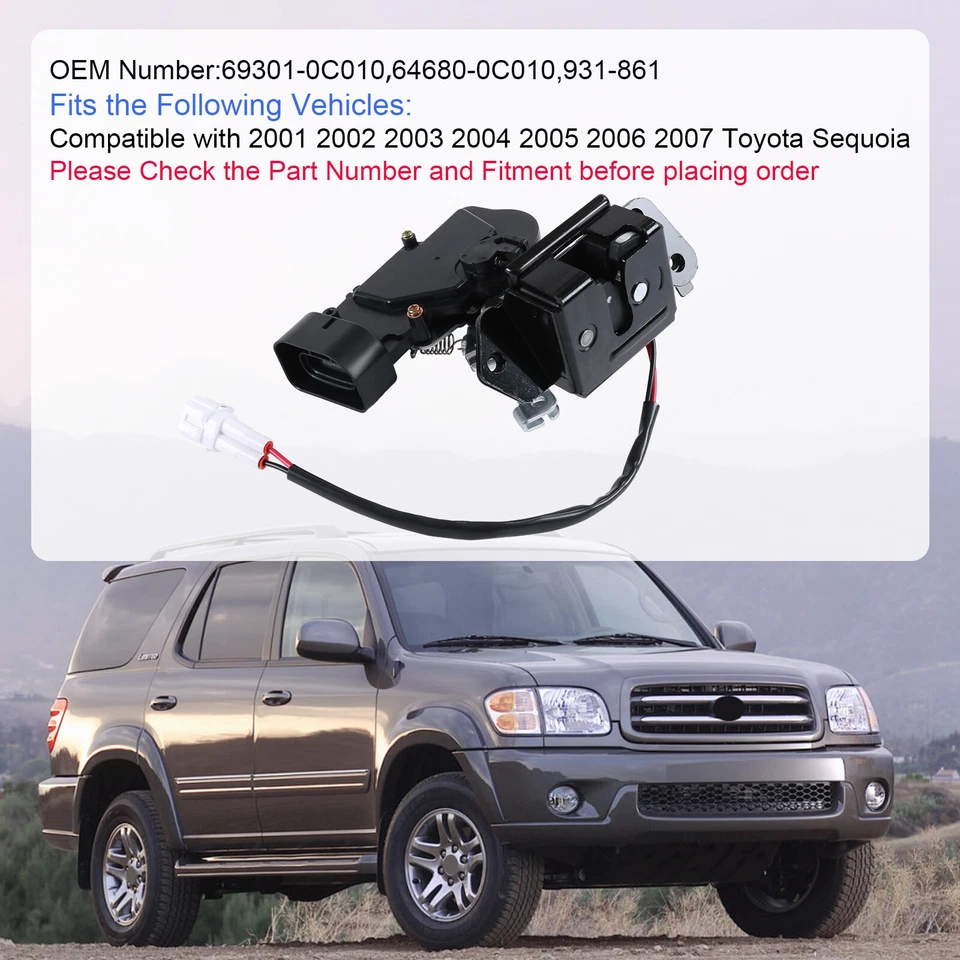 Tailgate/Trunk Lock Latch&Actuator Fit For 2001-2007 TOYOTA SEQUOIA  - Image 3 of 4