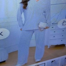 New Solid Casual Two Piece Women's Gray Medium Set