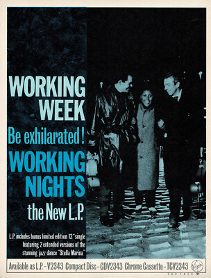 Working Week Working Nights Album Poster Trade Promo Print Ad 1980s Original