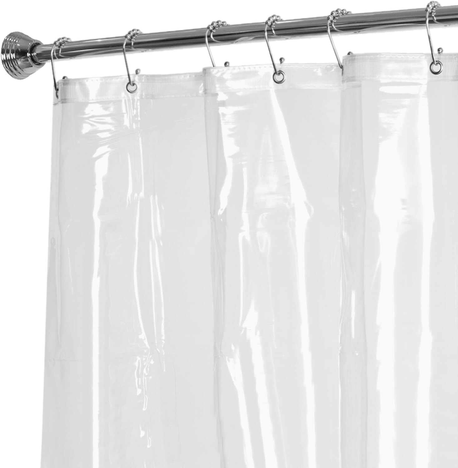 Maytex Clear Shower Curtain Liner, Super Heavyweight, 10-Gauge Vinyl, 72