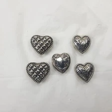 Metal Heart Vintage Button Covers Variety Sizes 