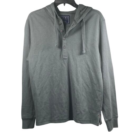 Jachs NY Henley Hoodie Green Long Sleeve Casual Comfy Top Mens Size S NWT