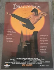 1993 home video promo poster DRAGON FIRE ~27x40~SS~ has general wear
