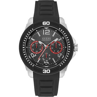 Herrenuhr Guess Tread W0967G1 Multifunktion Silikon Schwarz Sub 100mt NEU