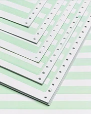 Alliance Continuous Computer Paper 14-7/8" X 8"-1/2" with 1/2" Green Bar 1-Part