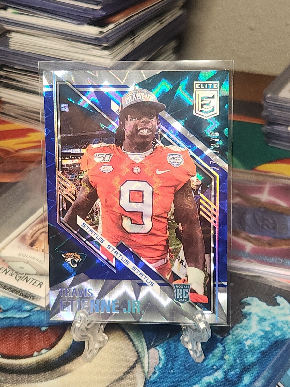 2021 Donruss Elite Travis Etienne Jr. 271/275 Blue Teal Explosion RC #191 Jags
