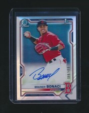 BRAINER BONACI 2021 BOWMAN CHROME 1ST REFRACTOR RC AUTO 088/499 #CPA-BB