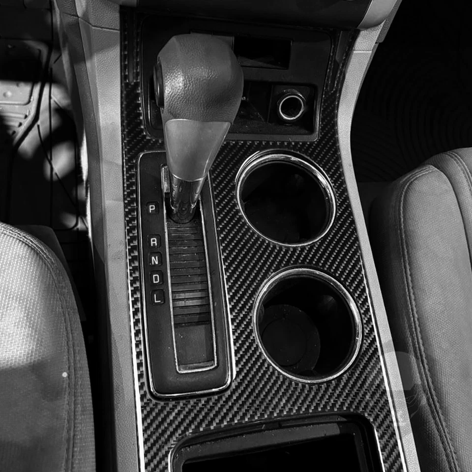 Real Carbon Fiber Console Gear Shift Panel Cover For Chevrolet Traverse 2009-17 - Image 3 of 4