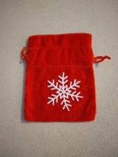Mini Drawstring bag Snowflake on Red 269348