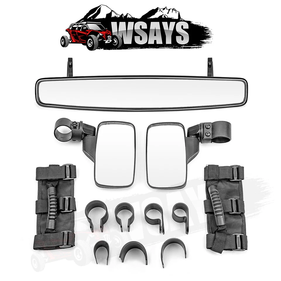 Fits Honda Pioneer 1000 1000-5 2016-2025 Rear-View Wide Center Side Mirrors Set - Изображение 2 из 4