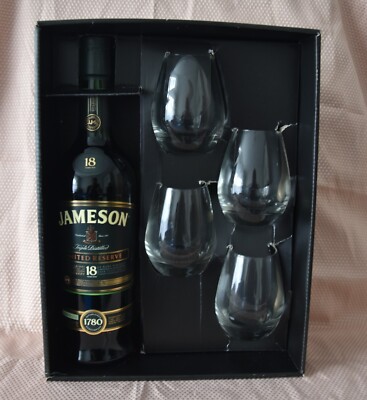 Jameson Irish Whiskey 18  years old four glasses gift set 0.7l 40% old bottling