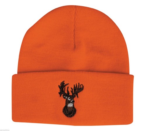 BLAZE ORANGE WATCH CAP DEER HUNTING HAT 