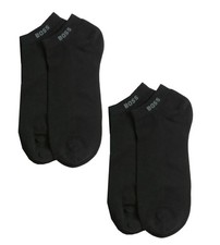 Image of HUGO BOSS | Mens 2 Pack Pairs Black Sneaker Trainer Socks | UK 5.5-8 EU 39-42