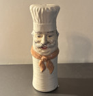 Ebeling Figural Chef Salt & Pepper Shaker, Ceramic Glossy White Orange Scarf — photo 1