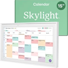 Skylight Calendar: 15-inch Wall Planner Digital Calendar & 15 Inch, White 
