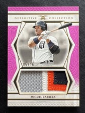 2025 Topps Definitive Collection Miguel Cabrera Pink 5/15 Game Used Jumbo Patch