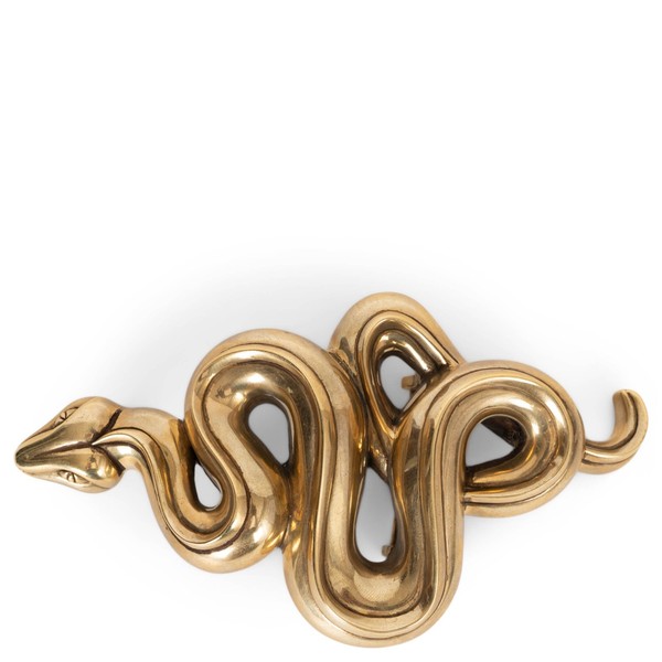 73847 Auth KIESELSTEIN-CORD Gold Art Bronze 1993 SCHLANGE GROßE Gürtelschnalle