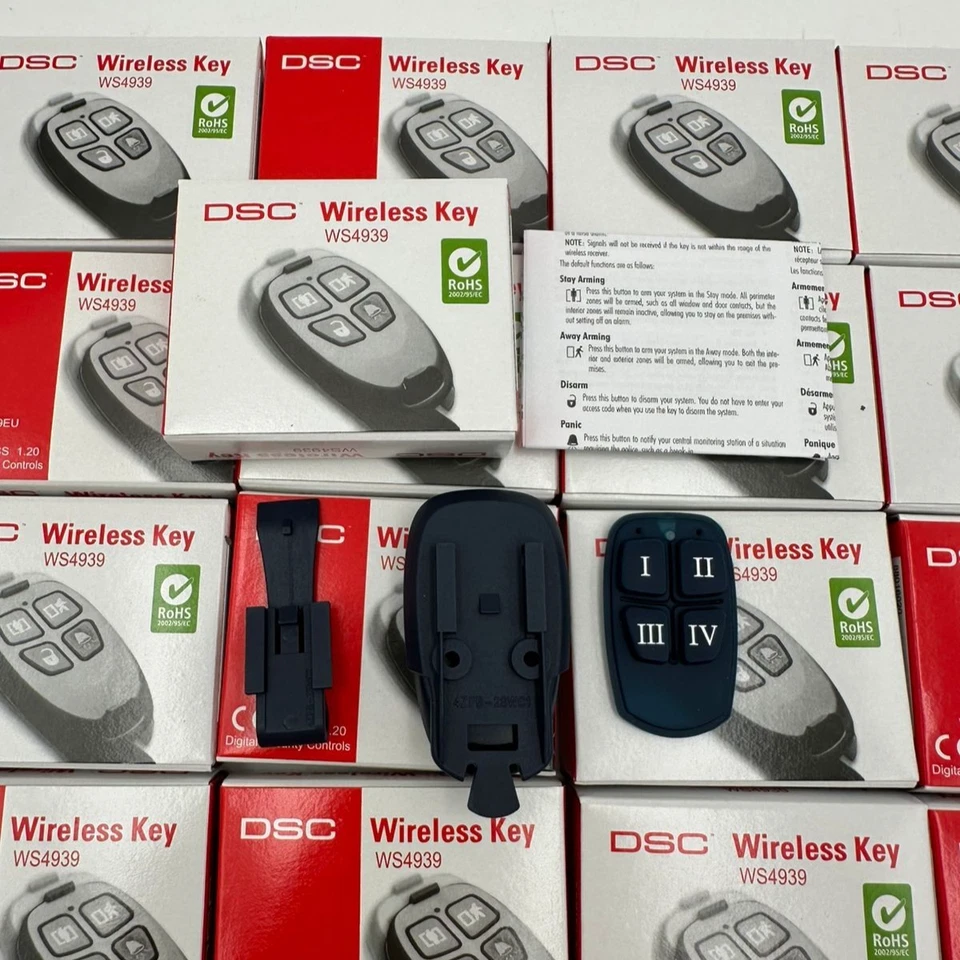 4x DSC WS4939 Wireless 4-Button Remote Alarm Keyfob *LOT OF 4* BRAND NEW - Image 2 of 4