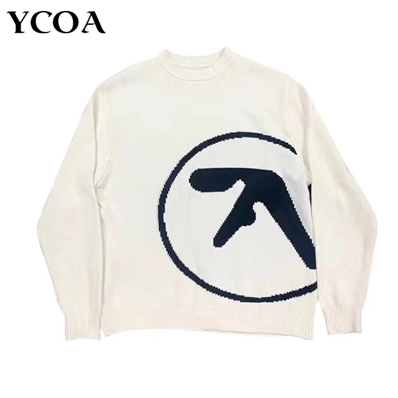 Men's Sweater Aphex Twin Knit Winter Oversized Vintage Long Sleeve