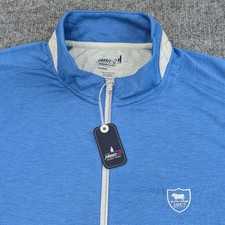 Johnnie O Brewer Pullover Men XL Blue Performance Stretch Golf 1/4 Zip NWT