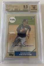 2017 Topps Dansby Swanson 1987 Topps Autographs Blue Ink Rookie RC BGS 9.5 / 10