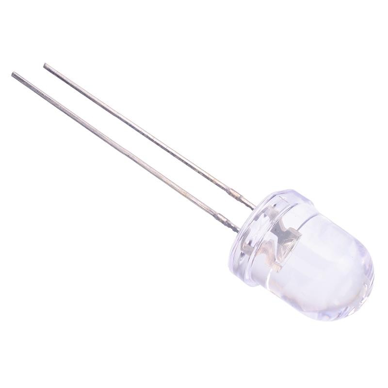 100 x Red 8mm Water Clear LED 6500mcd 30°
