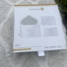 Celebrate it Wedding Invitation Kit 30 Sets (White w Silver dots)