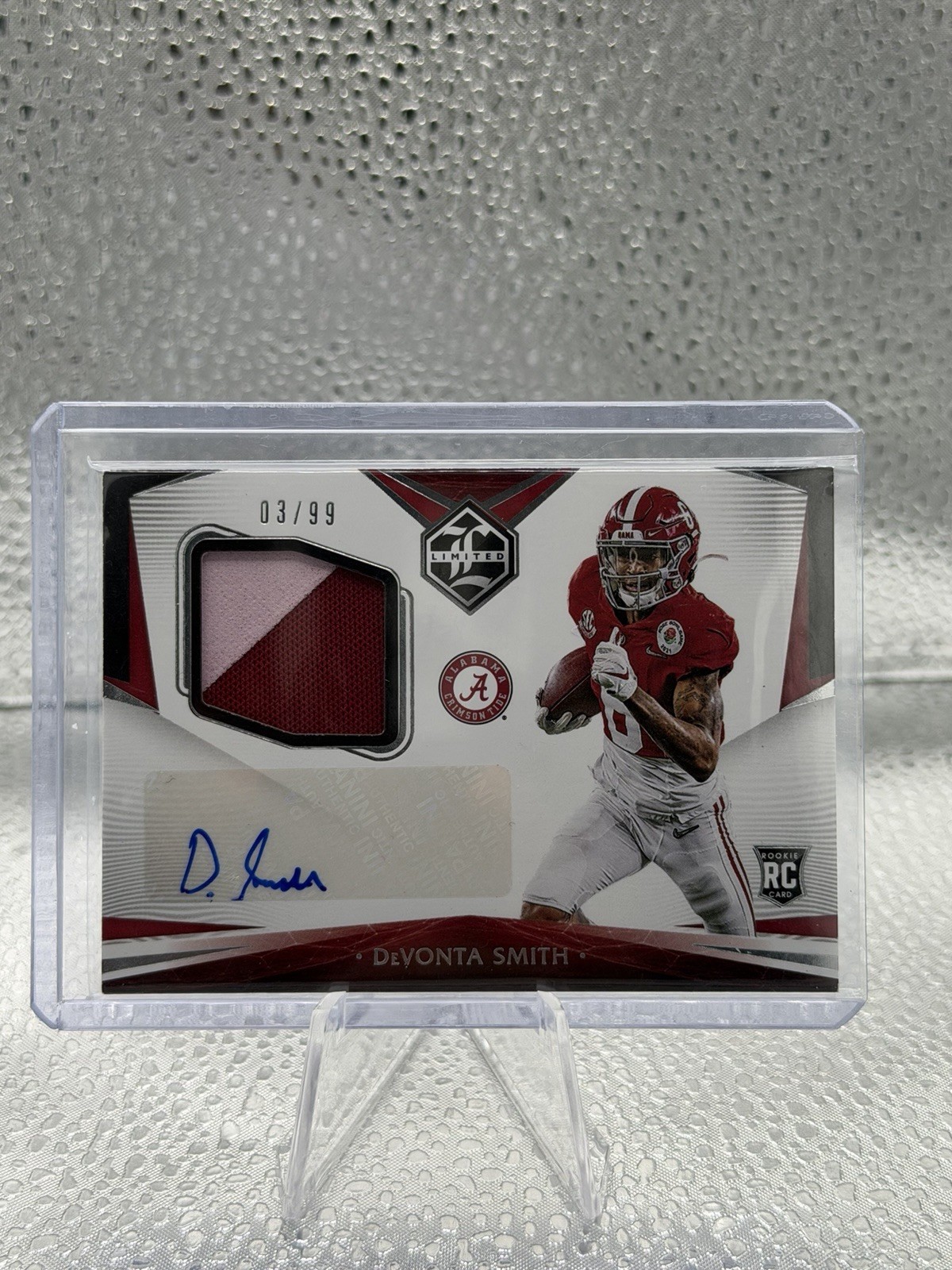 2021 Panini Limited Devonta Smith #L-DVS Collegiate Jersey Patch Auto /99 RC RPA