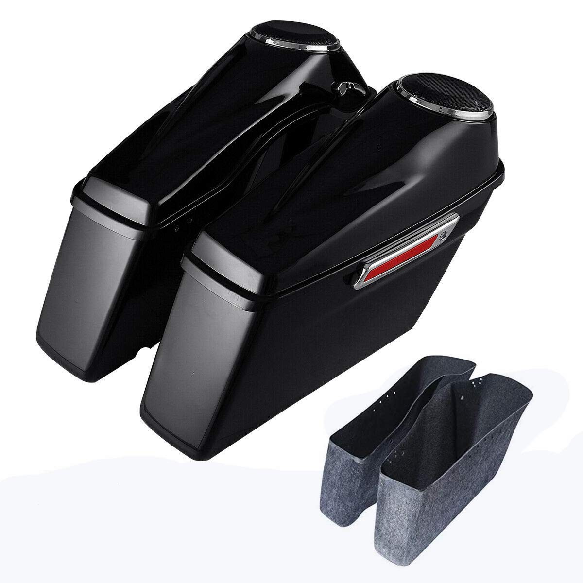 Hard Saddlebags with 6 5 inch Speakers Lids for Harley Touring 2014 2024